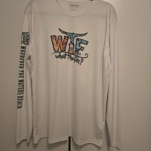 WTF L White Upf 50 Sun Shirt With Octopus Graphic